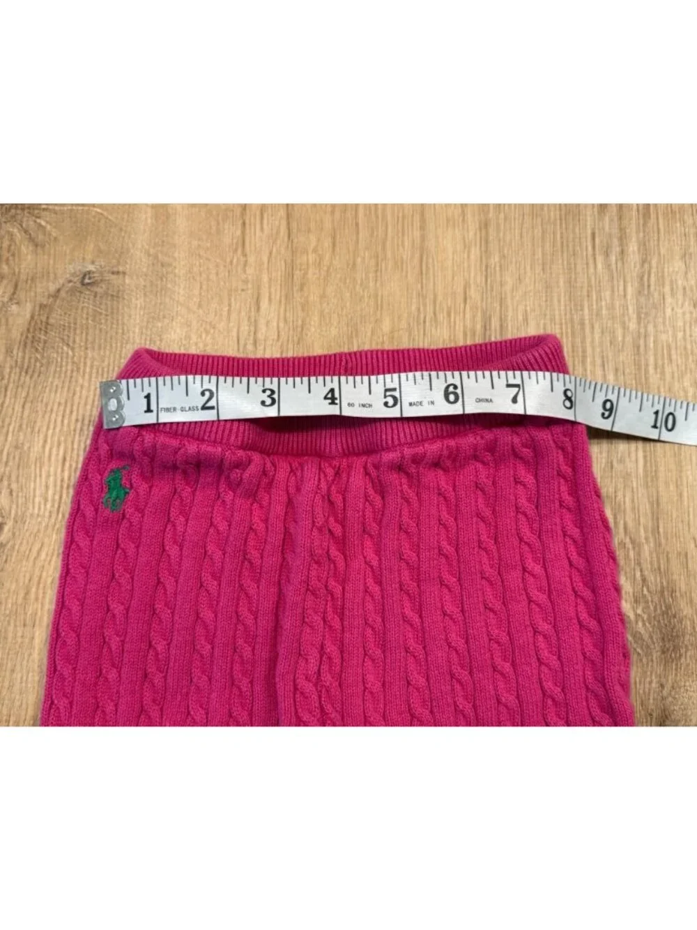 Ralph Lauren Baby Girls Pink & White Cable Knit Cardigan And Pants Set 6M